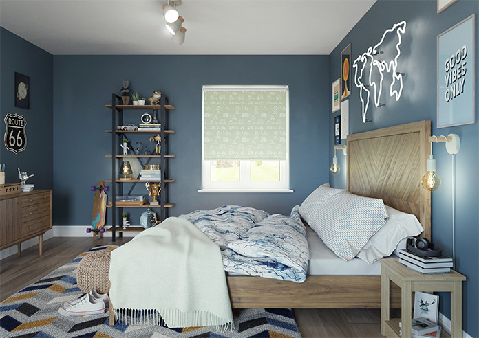 Cars and Lorries, Soft Green - Twist&Fit Roller Blind - Image 8